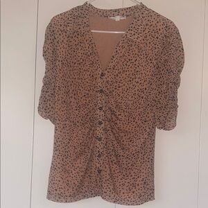 Leopard Print Button-Up Women's Top